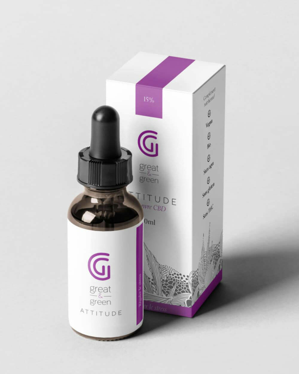 ATTITUDE- Huile de CBD 15% - Great and Green
